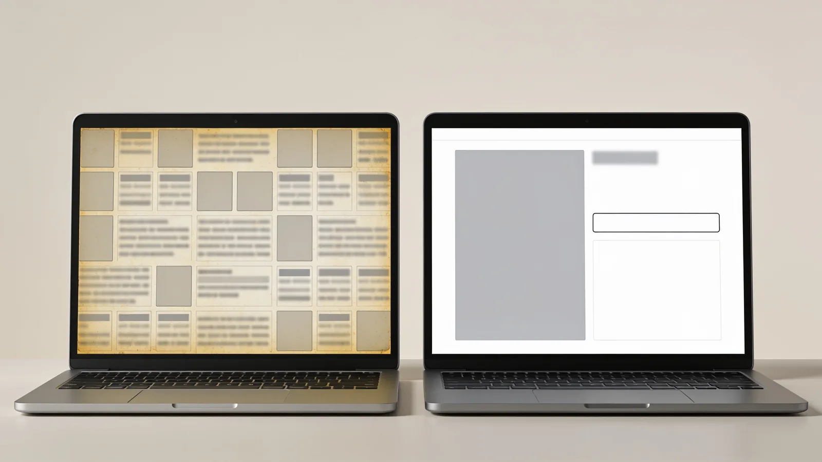 A dated, cluttered accounting-firm homepage next to a clean, modern one