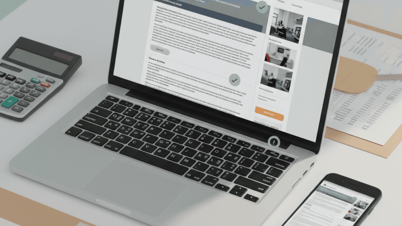 Modern accounting website trust signals shown on a laptop for Studio Ledger
