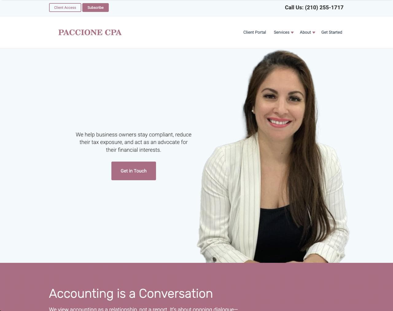 Before website design for Paccione CPA