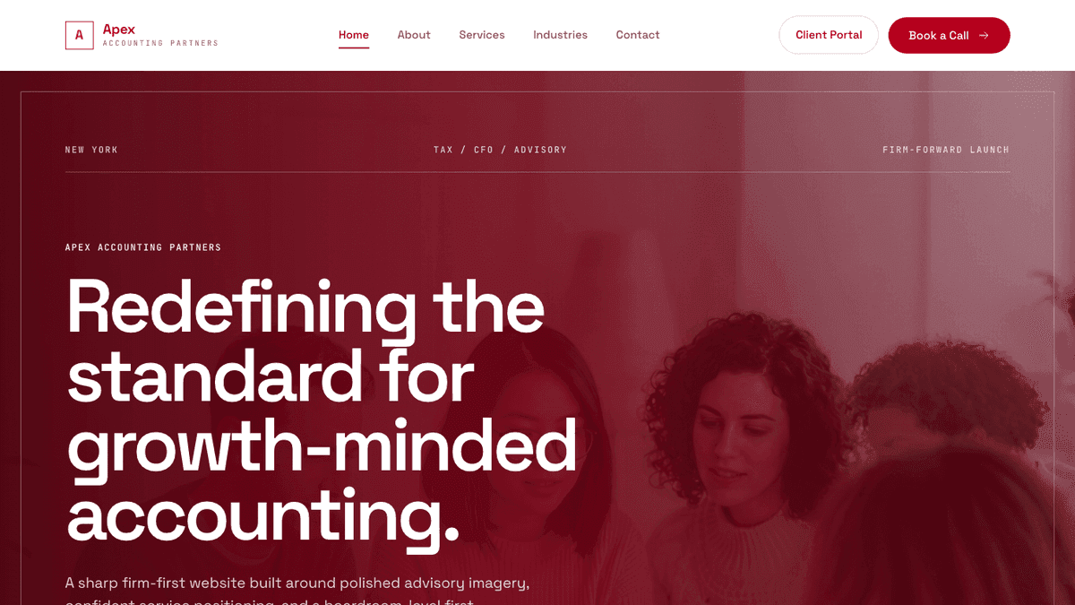 Studio Ledger Apex accounting website design preview