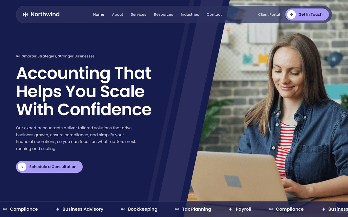 Accrual website design preview