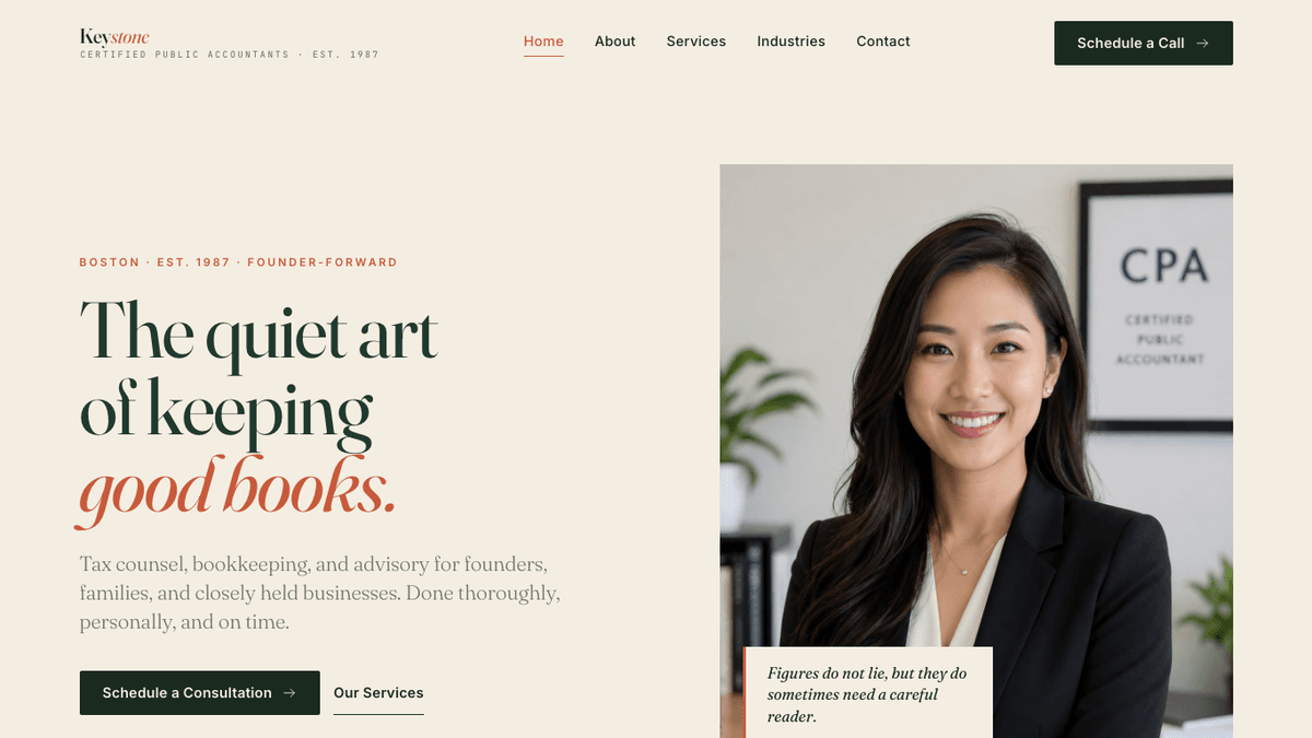 Keystone website design preview
